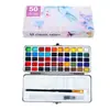 Conjunto de Tinta Aquarela Sólida de 50 Cores 72 Cores Caixa de Lata de Aquarela Pérola Suprimentos para Pintura Artística Arte de Unhas Transfronteiriço