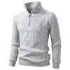 2026 Otoño Invierno Ropa de Punto Pulóver de Media Cremallera para Hombre Europeo y Americano Moda Juvenil Casual Capa Base
