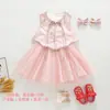 Vestido de Verano para Niña de un Año 26 Nuevos Estilos de Vestido de Princesa de Malla Rosa Lindo para Niñas Vestido Bordado Estilo Chino