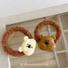 Cuerda para el pelo de peluche de oso color crema, para otoño e invierno, para niña, con tendón de goma, anilla para el pelo, funda de cuero sencilla que combina con todo, accesorio para el pelo.