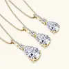Collar de Moissanita Lágrimas de Sirena Estilo Único Moderno Cadena para Clavícula de Plata de Ley S925 Colgante de Gota de Agua Al por Mayor