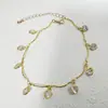 Joyería Yongge Estilo Étnico Europeo y Americano Transfronterizo Cadena de Tobillo de Moda para el Pie con Pedrería Múltiples Capas Apilables Accesorio para el Pie
