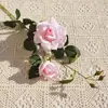 Flor Artificial Rosa Cacheada de Pétalas Úmidas com Haste Longa para Decoração de Casa, Fotografia de Casamento, Decoração Suave e Arte Floral