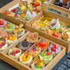 Caixa de Sobremesa de Nove Divisões para Piquenique de Acampamento Caixa de Embalagem para Frutas Caixa de Embalagem de Papel para Cupcake Mousse Nove Divisões