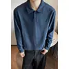 Colección Otoño 2026: Camisa polo extragrande estilo Hong Kong con diseño de manga larga y cuello grande, disponible en tallas M-5X