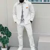 Conjunto Masculino Novo Transfronteiriço Amazon Waffle Cor Sólida Casual Outdoor Gola Lapela Manga Longa Calça Longa Estilo Old Money