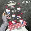 Portapapeles A4 Lindo de Hello Kitty Carpeta Transparente Acrílica Tablero de Escritorio Estudiante Oficina Almacenamiento de Exámenes Bloc de Notas