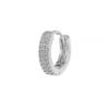Brincos Redondos Vintage de Duas Fileiras com Zircônia Estilo Francês Transfronteiriços para Mulheres, Brincos Geométricos de Cobre Banhado a Ouro 18K Atacado