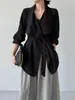 Gabardina Delgada Estilo Francés Elegante con Cuello Grande Jiangzuo para Mujer, Otoño 2026, Top Suelto de Longitud Media con Caída 1987