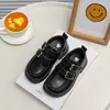Zapatos de Princesa para Niñas 2026 Primavera y Otoño Nuevos Zapatos Individuales Negros de Suela Suave para Niños Estilo Británico Zapatos de Cuero para Niñas Pequeñas, Niños Medianos y Grandes