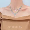 [Brilho Galáctico] Colar com Pingente de Estrela de Cinco Pontas com Diamante Estilo Doce e Cool Corrente para Clavícula Empilhável Diária de Nicho