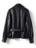 Chaqueta Corta de Cuero para Mujer 2025 Nuevo Estilo Chaqueta de Motocicleta de Cuero Modelo de Moda Igual al de Song Jia