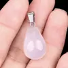 1463-Colgante redondo forma de gota de agua de 20 mm piedra semipreciosa natural colgante redondo forma de gota de agua accesorios para pendientes collar DIY