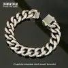 Pulseira Cubana Popular Masculina Transfronteiriça Aço Titânio Ouro 18K Não Desbota Luxo Acessível Aço Inoxidável de Alta Qualidade Pulseira Hip-Hop