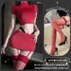 Lingerie Erótica de Alta Qualidade, Saia Curta Bodycon Sexy de Garota Quente, Conjunto de Duas Peças Estilo Rainha, Estilo Puro Desejo para Boate