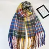 Bufanda Arcoíris de Mohair para Mujer 2023, Calentador de Cuello Cuadros de Cachemira Sintética para Otoño e Invierno, Chal Cálido Versátil, Ropa de Abrigo de Lujo Ligero