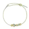 Pulseira de Ouro Vestível Artesanal Semi-Acabada DIY Pulseira de Contas de Transferência Corda Vermelha Feminina Flor de Pessegueiro Dimple Corda Enrolada