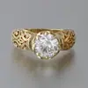 Anillo Huajie Simple Versátil para Hombre y Mujer con Circonita Accesorios Explosivos Transfronterizos Anillo de Diamante Retro con Forma de Flor