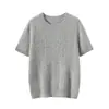 Nuevo jersey de punto trenzado para mujer de cachemir puro, corte holgado, cuello redondo, manga corta, simple, casual, versátil