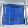 Puerta apilable industrial Hua Nuo para hangares grandes, puerta flexible, resistente al viento y al polvo, puerta de apilamiento rápido de PVC.