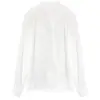 Camisa de Cetim Branca com Decote em V Roupa de Trabalho Roupa de Trabalho Roupa Íntima Top de Alta Qualidade Roupa de Negócios Camisa Branca para Mulheres Primavera