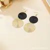 Temu Más Vendidos Populares Europeos y Americanos Geométricos Metálicos Estilo Grande Modernos Pendientes Largos Elegantes Versátiles Pendientes Collar