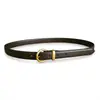 Cinto de Couro Feminino Transfronteiriço, Couro Genuíno, Couro Bovino de Camada Superior Dupla Face, Elegante e Simples, Cinto Decorativo Versátil para Jeans e Vestidos