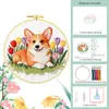 Transfronteiriço Novo Produto Bordado DIY Série Cachorro Kit de Material de Tecido Feito à Mão Corgi Criativo Artesanato Manual Inglês