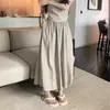 Falda Plisada Estilo Yamamoto para Mujer, Nueva Versión Coreana de Verano, Tiro Alto, Adelgazante, Talla Grande, Falda de Paraguas Línea A de Longitud Media, Ins