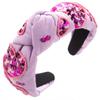 Diadema Transfronteriza de Nudo Nuevo para Cabeza Alta de Mujer, Accesorios para el Cabello de Alta Gama con Lentejuelas y Perlas Cosidas a Mano, con Forma de Corazón de Amor