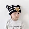 Conjunto de dos piezas de gorro y bufanda de peluche para bebé, gorro de invierno para bebé niño y niña, cálido gorro con protección para las orejas, bonito y bonito.