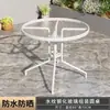 Mesa de Exterior, Mesa de Comedor Cuadrada Redonda de Cristal Templado a Prueba de Lluvia, Mesa de Café Cuadrada Redonda para Balcón, Mesa de Café Pequeña, Mesa de Hierro Comercial para Ocio