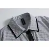 Parche Buttertiger Marca de Moda Camisa de Cuadros Contrastantes Patchwork Manga Corta para Hombre Verano Holgada Casual Camisa Cs111