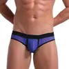 Ropa interior sexy para hombre de talla europea, tanga triangular sexy de malla transparente sin espalda, tanga doble para hombre