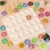 Molde de Silicona Redondo para Colgante de Plantas y Flores, Molde para Llavero de Resina de Cristal DIY, Etiqueta de Joyería Sin