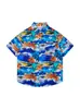 Camisas Florales de Comercio Exterior Transfronterizo, Manga Corta, Unisex, Estilo Pareja, Estilo Vacaciones en la Playa, Festival Songkran, Camisas Tailandesas, Chaquetas