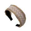 Diadema de Encaje Bohemio de Paja para Mujer, Diadema de Ala Ancha de Copa Alta, Estilo Vacacional, Sensación de Alta Gama, Accesorio para el Cabello para Sesión de Fotos, Pinza para el Cabello