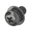 Tornillo combinado de tres piezas de acero al carbono con cabeza de cruz, tornillo para muebles negro de cabeza troncocónica, perno combinado con arandela elástica plana m2m3m5m6