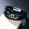Pulsera Ovalada de Acero Inoxidable con Círculo de Aleación de Fútbol Accesorios Populares Transfronterizos de Amazon Fútbol Blanco y Negro Longitud Personalizable