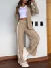 2024 Estación Independiente Transfronteriza Exportación Europea y Americana Nuevo Estilo_Otoño e Invierno Traje Casual de Solapa para Mujer Pantalones de Pierna Ancha Conjunto de Dos Piezas