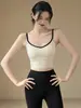 Sutiã Esportivo Feminino à Prova de Choque Suporte Lateral Copo Fixo Colete de Yoga Camisola Pilates Treinamento Fitness Bra Verão
