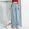 Jeans de Pierna Recta Pierna Ancha para Mujer Otoño e Invierno 2024 Nuevas Explosiones Forro Polar Delgado Cintura Alta Pantalones Sueltos
