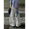 Jeans Rotos para Hombre Verano 2024 Nuevo Estilo Lavado y Desgastado Calle Alta Americana Retro Sueltos Rectos Pantalones Casuales