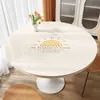 Toalha de Mesa Redonda Impermeável e à Prova de Óleo Sem Lavar Pvc Vidro Macio Tapete de Mesa Redonda Luxo Acessível Mesa de Jantar de Alto Nível Tapete de Mesa de Centro