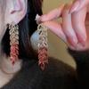 Nova moda Tassel Leaf Brincos Niche Design Light Luxury Advanced Cold Style Brincos Brincos Exagerados para Mulheres