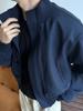 Chaqueta Corta Estilo Americano con Hombreras para Hombre Diseño Primavera y Otoño Sensación de Alta Gama cleanfit Casual Cuello Vertical Cazadora Bomber