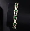Pulsera de Cobre y Circonita Más Vendida Transfronteriza de Temu, Pulsera Tennis Geométrica Cuadrada de Dos Filas, Joyería de Nicho Elegante y Versátil