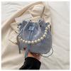 Nuevo Bolso de Cubo Estilo Chino 2025 Nuevo Bolso de Mano Pequeño con Perlas Estilo Cheongsam para Mujer Bolso Cruzado de Moda Estilo Chino
