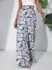 Pantalones de Pierna Ancha de Cintura Alta Nuevos para Mujer Estampado con Caída Pantalones Largos de Pierna Ancha Sueltos Adelgazantes Estilo Vacaciones Casuales Pantalones de Mujer Venta al por Mayor