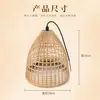 Nova luminária de cesta de bambu para exterior transfronteiriça, luminária pendente vintage tecida em bambu, luminária de cesta de bambu decorativa para camping em arte de rattan, luminária tecida em bambu atmosférica